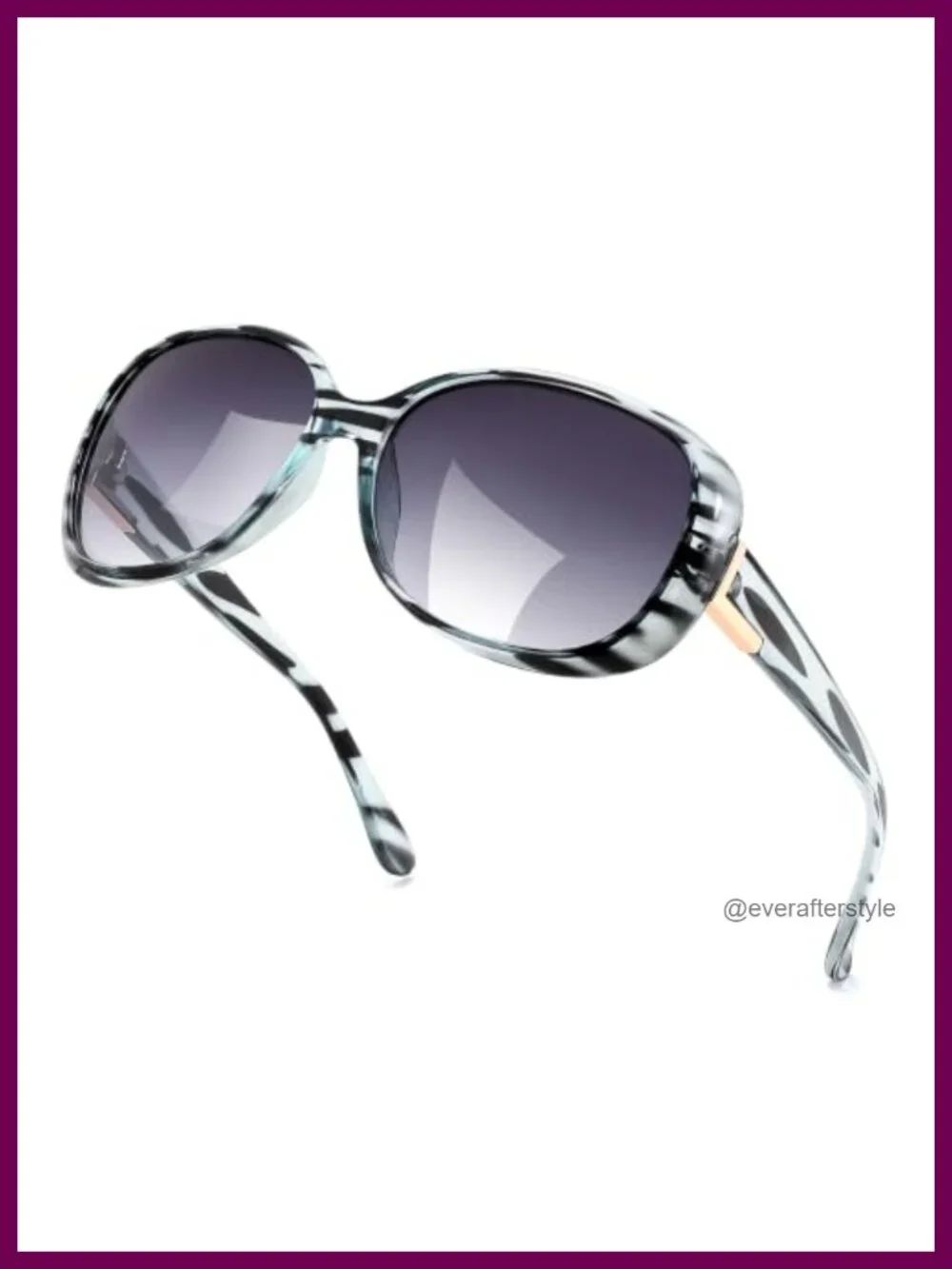 Vintage Oversized Wraparound Sunglasses UV400 Square